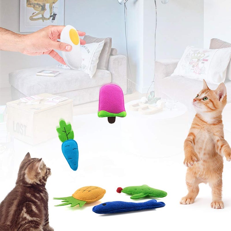 AWOOF Catnip Toys for Indoor Cats, 6 Pack Cat Chew Toys Plush Interactive Cat Kicker Toy for Indoor Kitten Exercise for All Breeds - Image 3